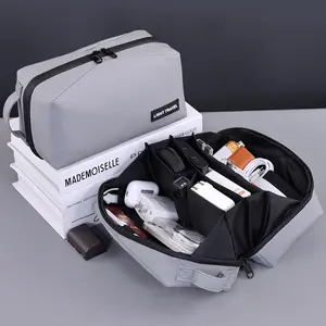 Multifunctional Portable Digital Storage Bag, Dual-Open Design for Data Cables Mouse Earphones Power Banks, Travel Document Organizer, Travel Essentials Carryall