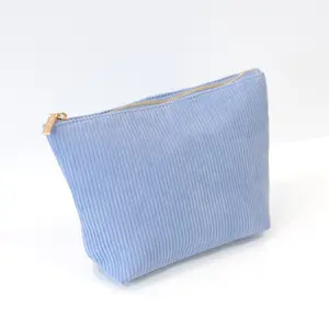 Corduroy Solid Color Carry-All Pouch for travel and makeup, zipper pouch for easy organization on the Go
