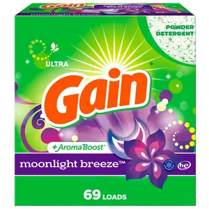 Gain Powder Laundry Detergent, Moonlight Breeze Scent, 82 oz, 69 Loads