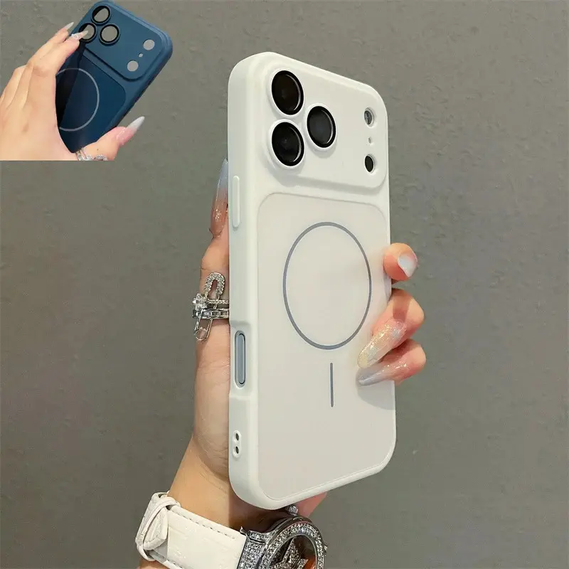 Luxury MagSafe Magnetic Silicone TPU Soft Casing for iPhone 16 Plus, 17, 17 Air, 16/15/14/13 Pro Max - Shockproof Smartphone Protection, Quick-Convert Handheld Device Case