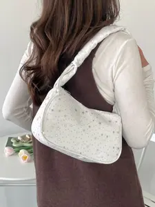 New Sweet Folded Bag Large Capacity Unique Stylish Dumpling Bag Daily Commute Star Cloth Shoulder Crossbody Bag