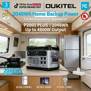 OUKITEL 2048Wh | 2400W (Peak 4800W)USB-C, Folding  Panel & 1-Hour Fast Charging   with LiFePO4 Battery, USB-C, Folding | Home Backup & Emergency Power High-Capacity Portable Pure Sine Wave Power Inverter