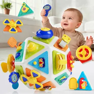 Bright Montessori Busy Cube Sensory Toy for Toddlers 1-3, Travel-Friendly Educational Activity Board, Perfect Halloween-Thanksgiving Gift for Boys-Girls