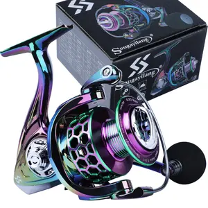 Sougayilang Stainless Steel Spinning Fishing Reel - 5.2:1 Gear Ratio Fishing Equipment, Screw-in Handle, Lightweight Smooth Reel for Freshwater, Saltwater, Father's Day Gift