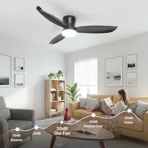 GLITGATE 42 Inch Smart Ceiling Fan with Light and Remote Control - 6 Speeds, Reversible, 1/2/4/8H Timer, 3 Color Temperatures, for Bedroom & Living Room