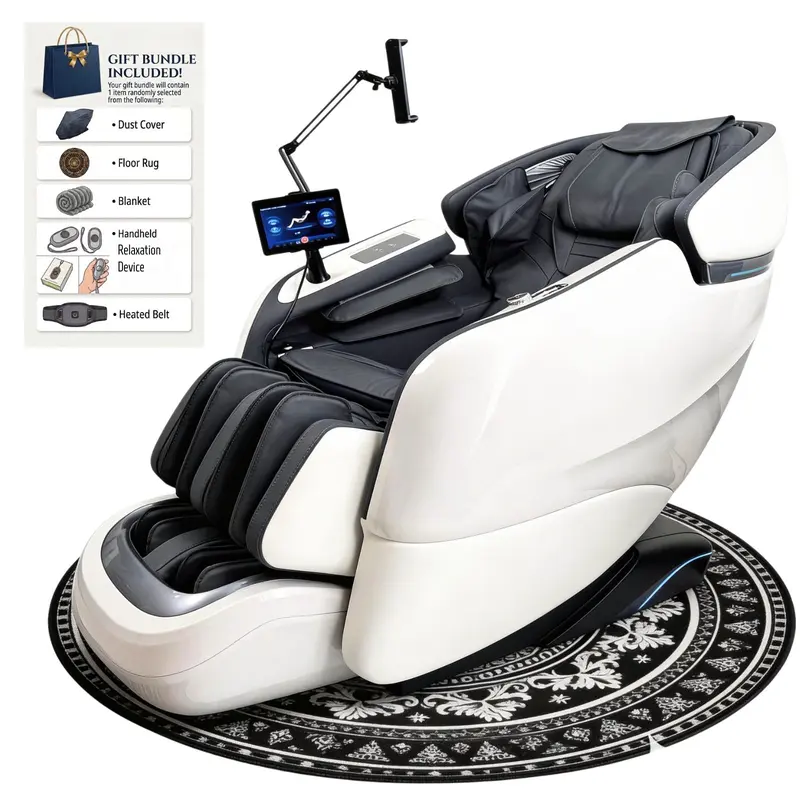 3xrelax Massage Chair BV-1 Shiatsu Massage Chair with Zero Gravity mode,Thai Massage mode, Heating,  S & L shaped Track, Voice Control & Remote Control, Phone Holder, Remote Phone Controller, 2026 New, White/Black