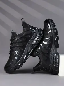 New Men's Sporty Training Shoes, Unique Skeleton Design, Breathable Mesh, Anti-Slip Shock Absorption, Versatile Fashion, Ideal for Running & Daily Commute