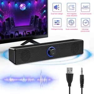 Wired Computer Speakers Soundbar Stereo Bass Sound 3.5mm Jack & USB for Desktop Laptop Audio Wired Computer Speakers Soundbar Stereo Bass Sound 3.5mm Jack & USB for Desktop Laptop Audio