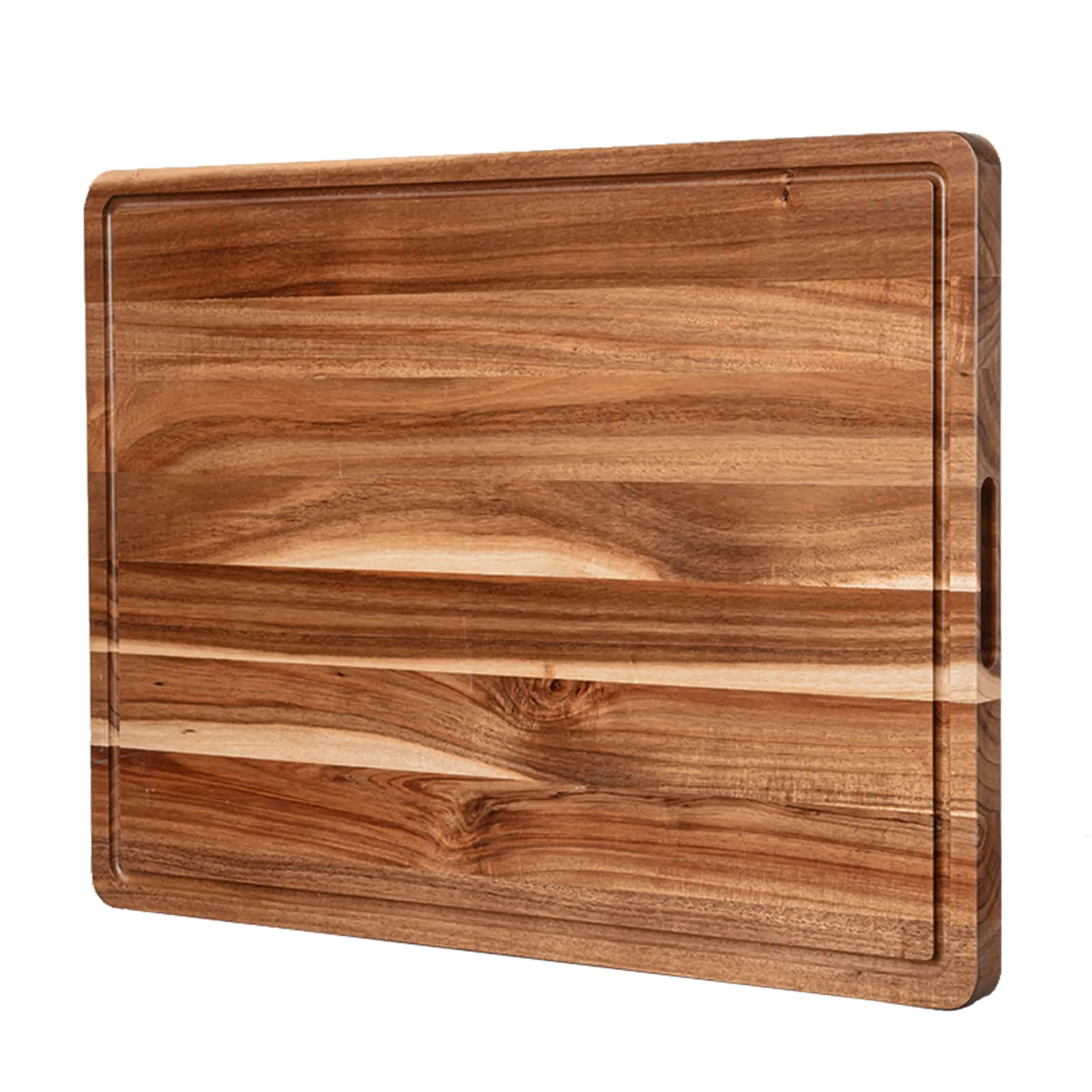 Large Acacia Wood Cutting Board – 24x18 in, 1.5" Thick, Butcher Block with Deep Juice Grooves, Grip Handles, Durable Edge Grain Kitchen Chopping Board for Meat, Cheese, Vegetables, Easy to Clean