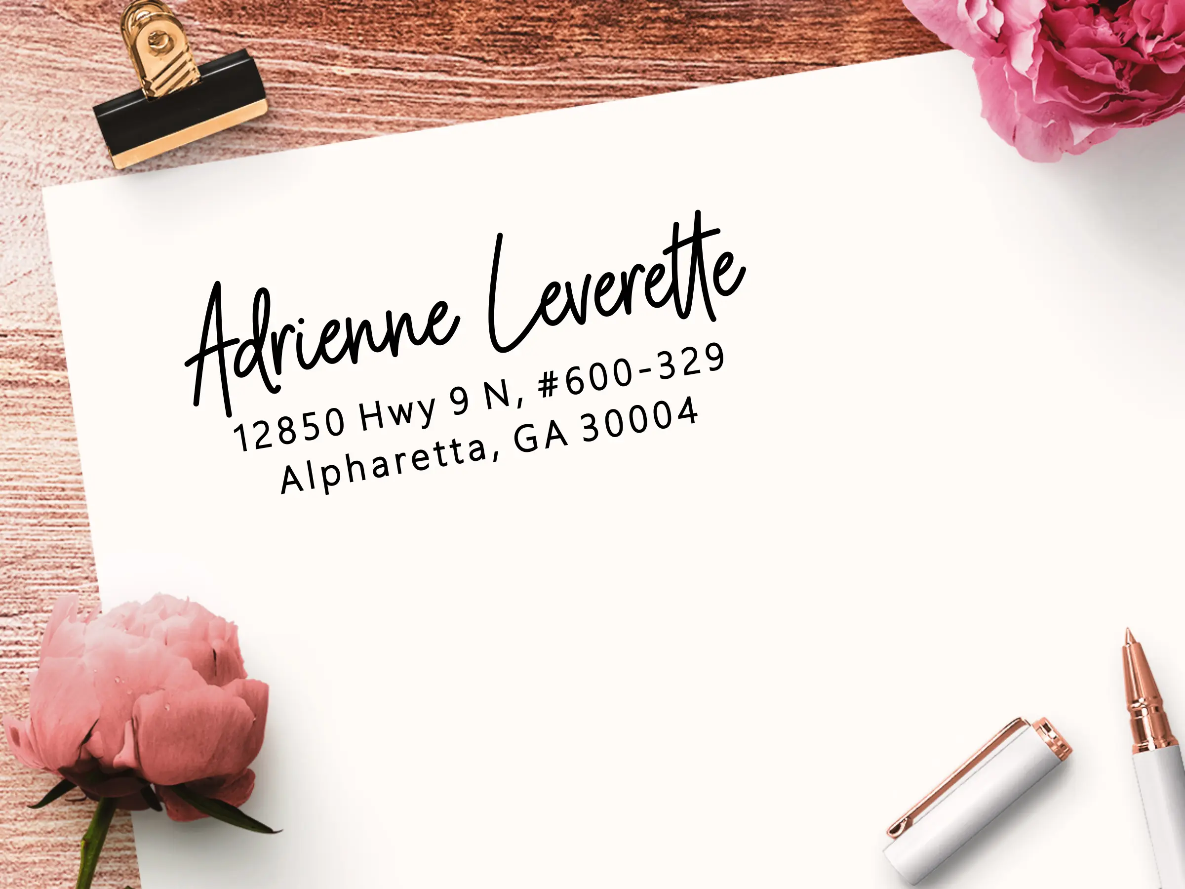 Self Inking Return Address Stamp - Personalized Family Stamp with Handwriting Font, Ideal for Wedding Invitations, Stationery, Bridal Shower Gifts, Housewarming Gifts