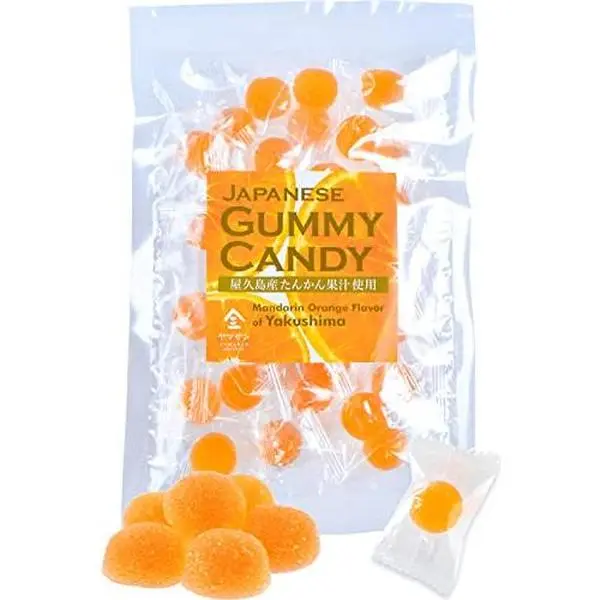 Japanese Candy - Mandarin Orange Flavor of Yakushima, Individually Wrapped, No Chemical Seasoning, Gluten and Fat Free Sweets (4.9OZ)【YAMASAN】