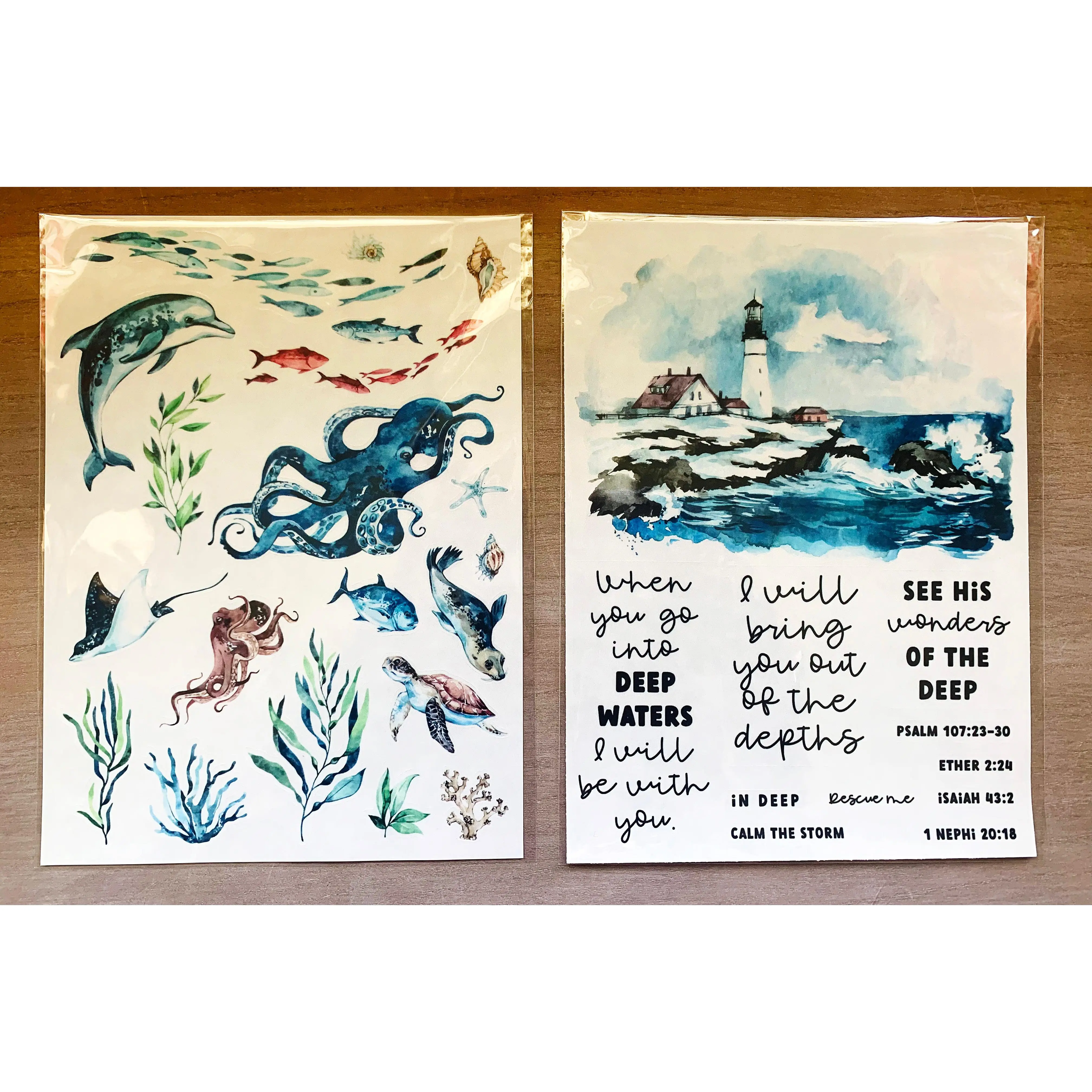 "In Deep" Scripture Sticker Sheets for Bible Journaling