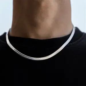 Punk Hip Hop Snake Chain Necklace for Men New Fashion Stainless Steel Silver Color Necklace Jewelry Accessories Party Gifts