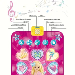 Dance Mixer Rhythm Step Dance mat - Children's Dance Games Toys Gift Girls Boys - Dance mat with LED lights, adjustable volume, built-in music