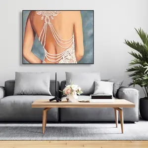 360 stand Artistic Wedding Dress Framed Wall Art - 36x48 in, Bedroom Home Decor, Decoration, Gift-Worthy Item for Fashion-Focused Home Supplies Enthusiasts