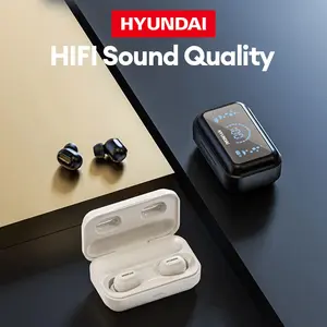 Hyundai HY-T04 Half-in-ear Display Sports Gaming Wireless Earphones With No Delay, High Capacity Battery, Mic, Hd Noise Reduction, High Fidelity Sound Quality