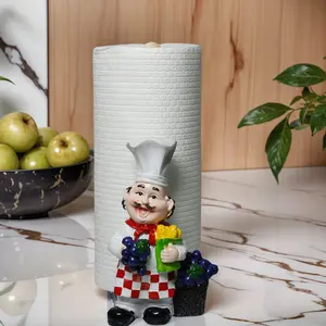 Cartoon Chef Holding Grape Paper Towel Holder, Cute Kitchen Accessory, Kitchen Decor, Fun Design, Durable Material, Perfect for Home Use, Paper Towel Dispenser