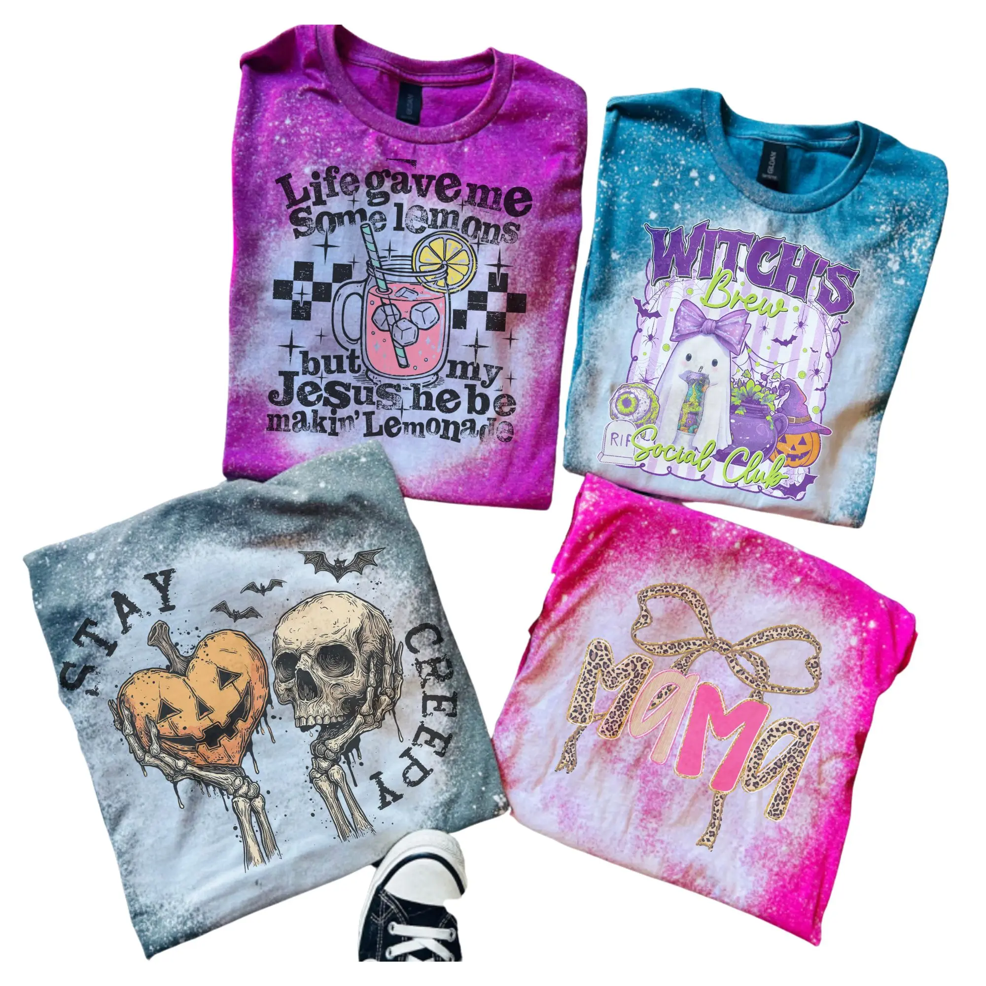 BLEACHED 2 for 24 - Casual Loose Fit Top - Custom Category Pick (Petty, Mama, Faith Themes) - Bleached Design