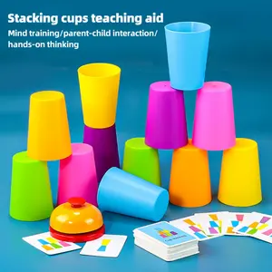 Stack Cup Game Toy, Stacking Cups, Interactive Kindergarten Competition, Mind Training Puzzle Toy for Ages 3+, Perfect Gift for Holidays