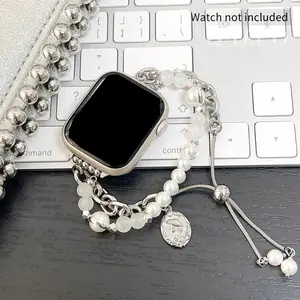 Fashion Metal Bracelet Wristband Band, Luxury Rhinestone Decor Watch Band for Women, Smart Watch Band for Apple Watch Series 9 8 7 6 5 4 3 SE, Smart Watch Strap, Smartwatch Strap