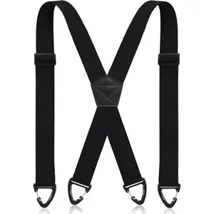 1.5 Inch Wide X-Back Hidden Suspenders, Heavy Duty Under Clothing Work Suspenders for Men & Women