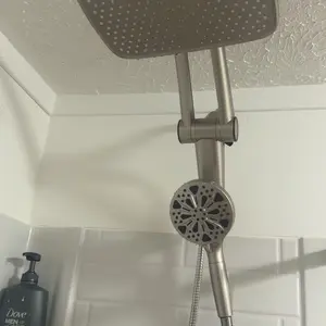 Dock Free Dual Rain Shower Head Combo | 3 Step Install | 12" High Pressure Rainfall Showerhead | 8 Sprays 1 Power Jets Settings Handheld | 59" Hose | Magnetic Snap to Dock | Adjustable Height/Angle | Shower Heads |Luxury Showers | bathroom essentials