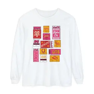ALPHA CHI MATCHBOOK Unisex Garment-dyed Long Sleeve T-Shirt