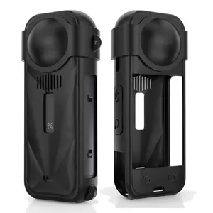 Soft Silicone Protective Case with Lens Cap for Insta360 X5 - Anti-Slip Grip Cover & Lens Guard, Durable Protection Accessory for Insta 360 X5 Camera, camera accessories, Photography Kit