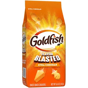 Goldfish Flavor Blasted Xtra Cheddar Cheese Crackers, Baked Snack Crackers, 6.6 oz Bag Fruit Artificial Crispy Bite Corn
