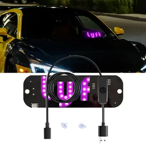 USB LED Car Windshield Light Sign with Suction Cups - Adjustable Brightness Taxi UBER Lyft Sign for Dashboard, Easy Installation Universal Car Accessories with USB Plug for Cars, Trucks, SUVs
