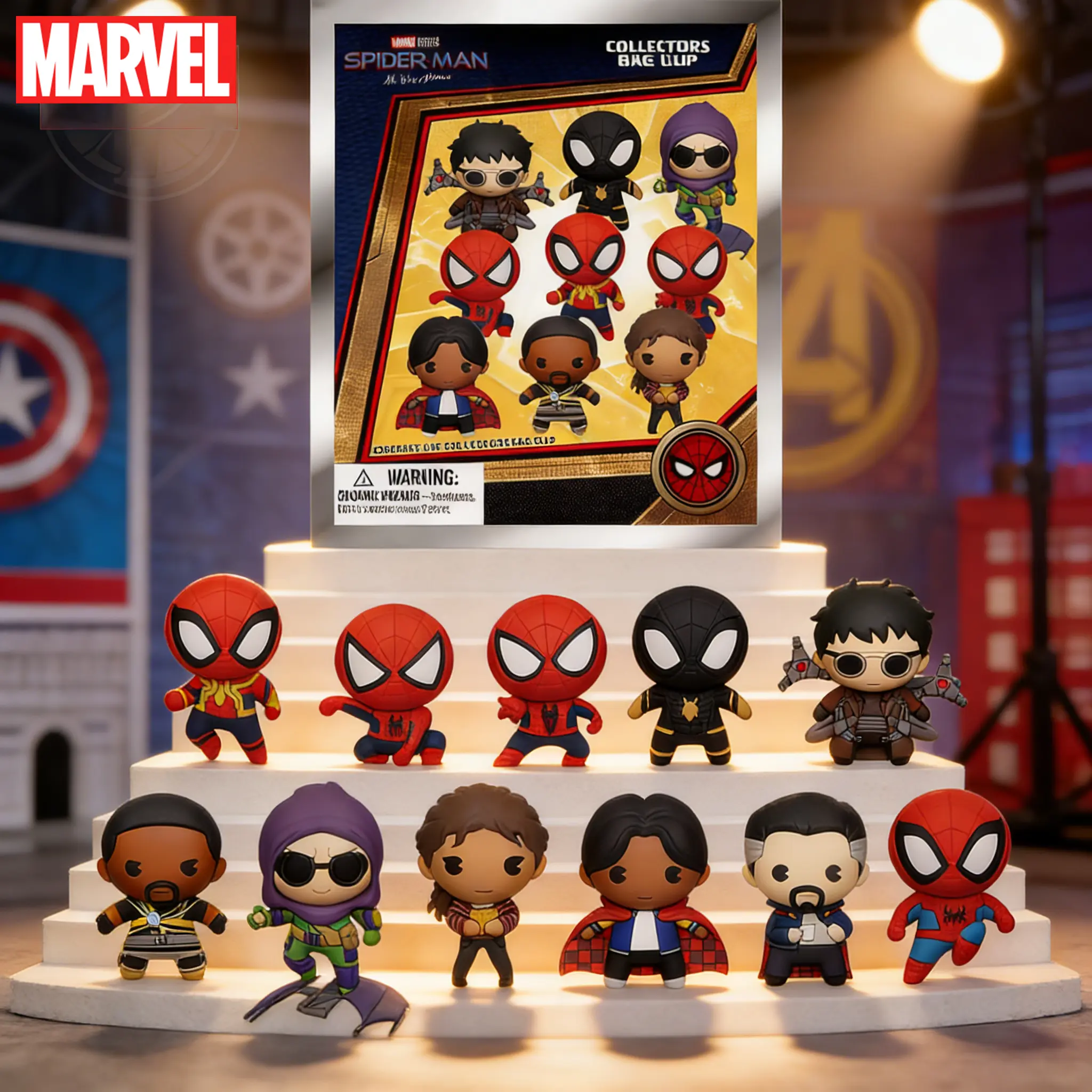 Marvel Spiderman 3D Keychain Blind Bag 1PC Officially Licensed Mystery Anime Figure Keyring PVC Blind Box Backpack Charm Perfect for Collectors No Way Home Series