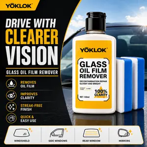 YOKLOK Glass & Windshield Oil Film Remover, Streak-Free Cleaner for Car Windows, Mirrors, Shower Doors and Home Glass