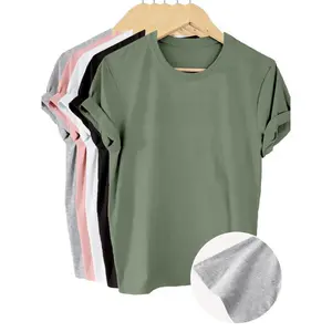 5-Pack Solid Color T-Shirts, Short Sleeve Crew Neck Casual Tops And, Women's