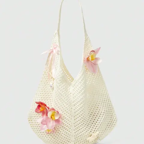 Women's Floral Decorated Hobo Tote Bag, Casual Shoulder Purse, Fashionable Casual Bag, Fashion Accessory for Daily Leisure