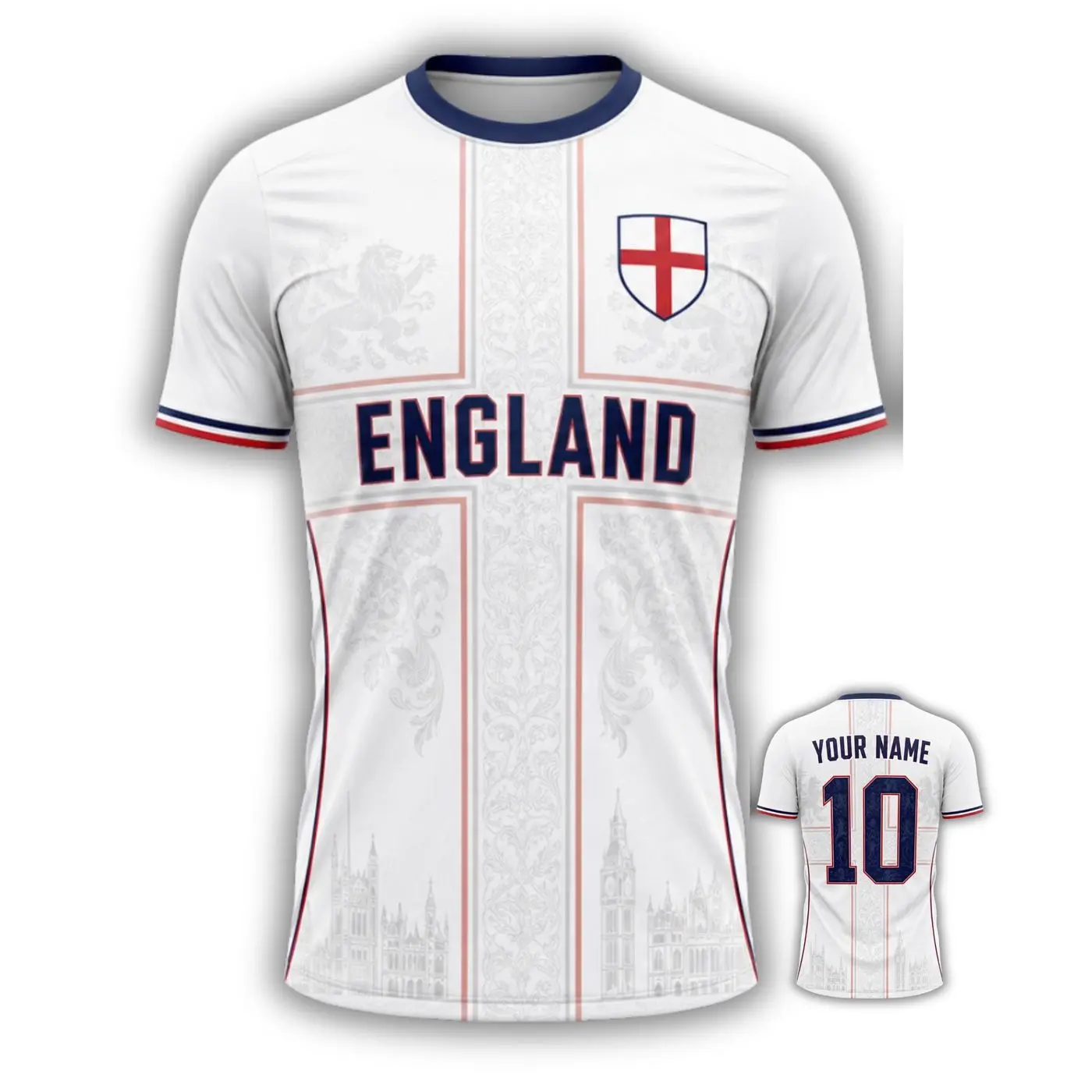 England 3D Soccer Jersey, England Football Shirt, England Fan Gift T-Shirt