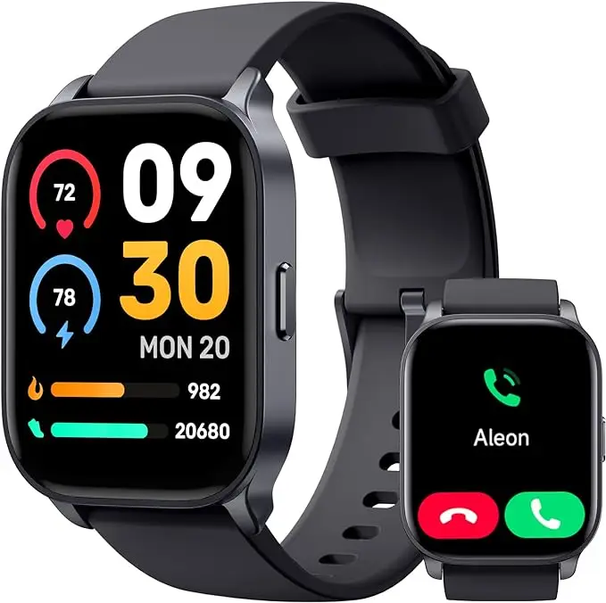 TOOBUR 2.01" Smart Watch for Men Women with Smart Voice Assistant, BT Answer&Make Calls, IP68 Waterproof Swimming Fitness Tracker Smartwatch with 100