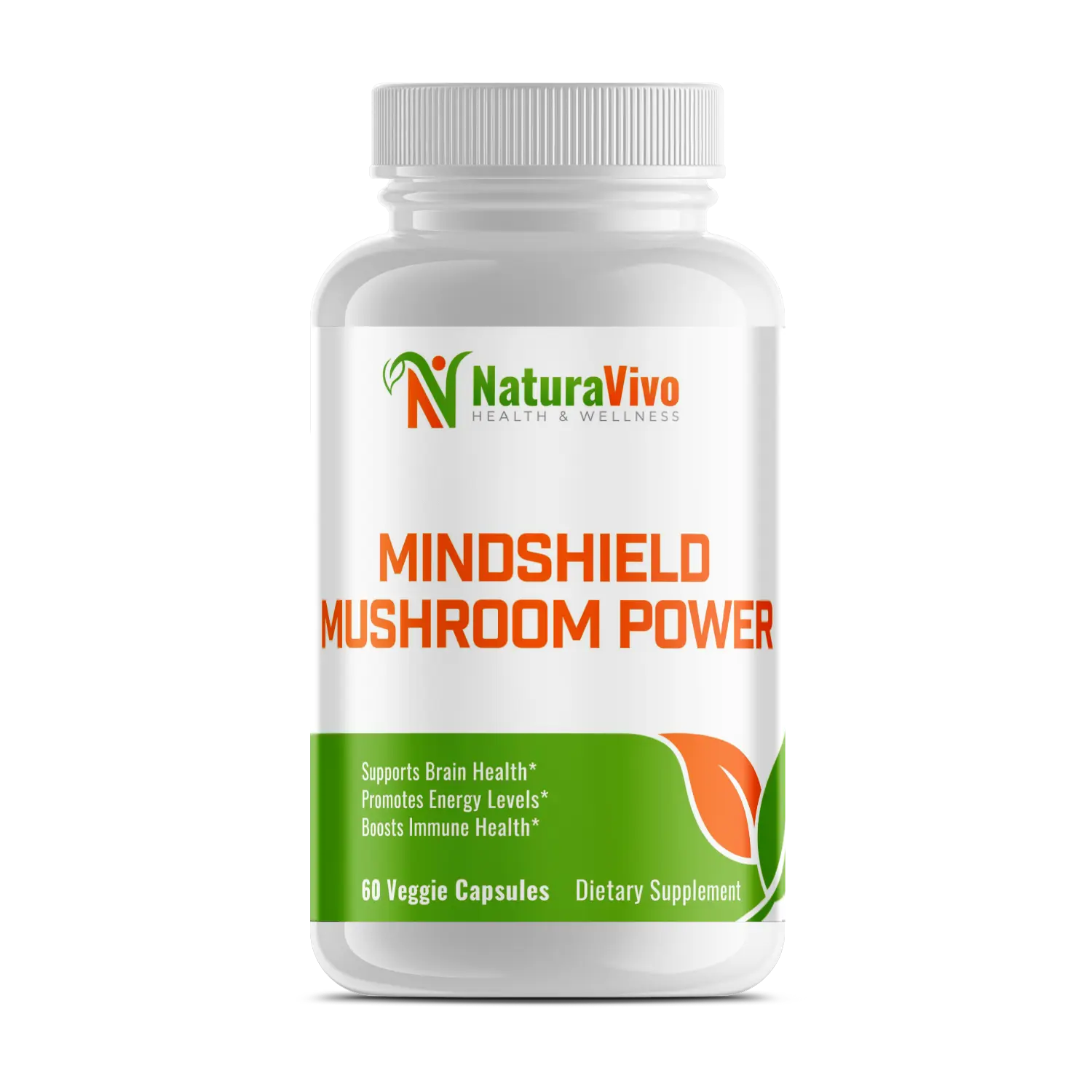 NaturaVivo MindShield Mushroom Power Immune & Cognitive Support with Lion's Mane Reishi Chaga Maitake for Mental Clarity Physical Resilience Natural Fitness Supplement