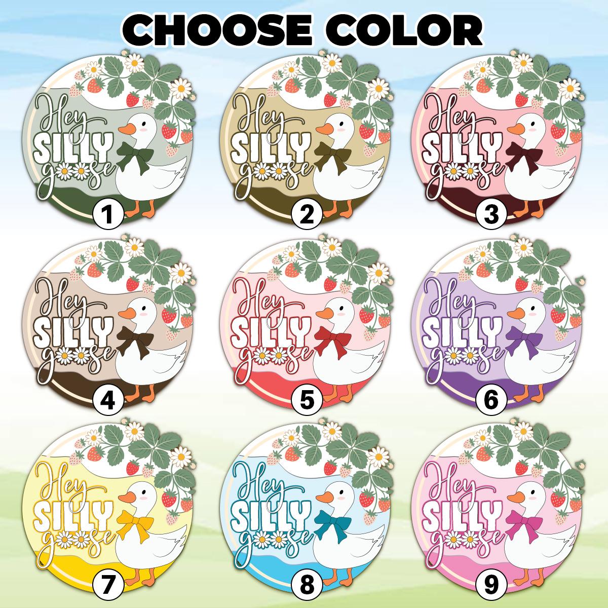 Hey Silly Goose Door Hanger for Spring, Whimsical Welcome Sign for Front Door, Summer Sign Porch Goose Door Sign for Mothers Day, Gift For Sister