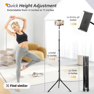Weilisi 82" Tall Heavy Duty Phone Stand for Recording, Tablet Stand Holder with 15" Adjustable Gooseneck, Overhead Selfie Tripod for iPhone/iPad/Android for Recording/Live Streaming/Watching/Cooking/Lash Techs（Best gift for Christmas）