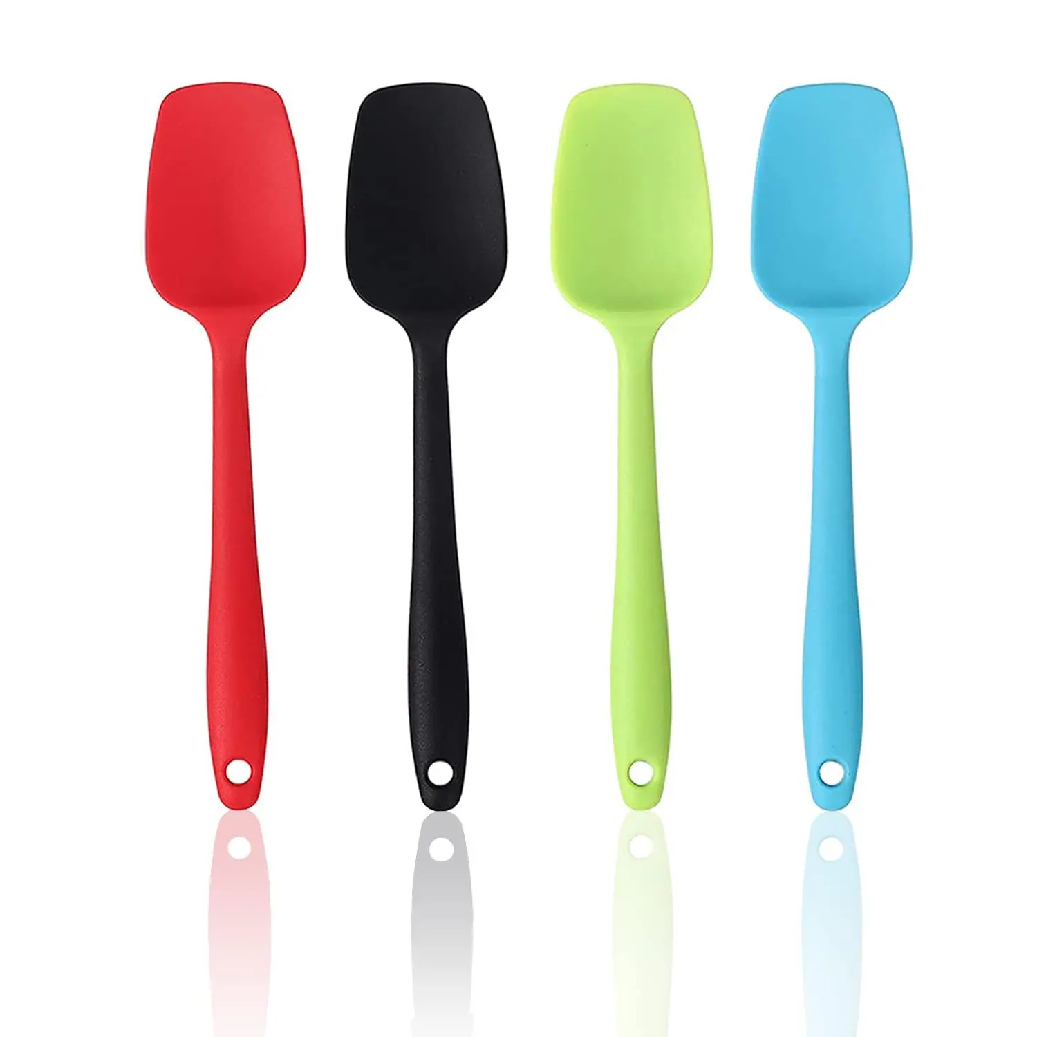 4 Pcs Silicone Spatula Set,Rubber Spoon Spatula for Baking,Heat Resistant Cooking Utensil,Flexible Silicone Spoon,Baking Mixing Tool Cooking Gadget,Christmas Party Gifts,Hand Tools Kits