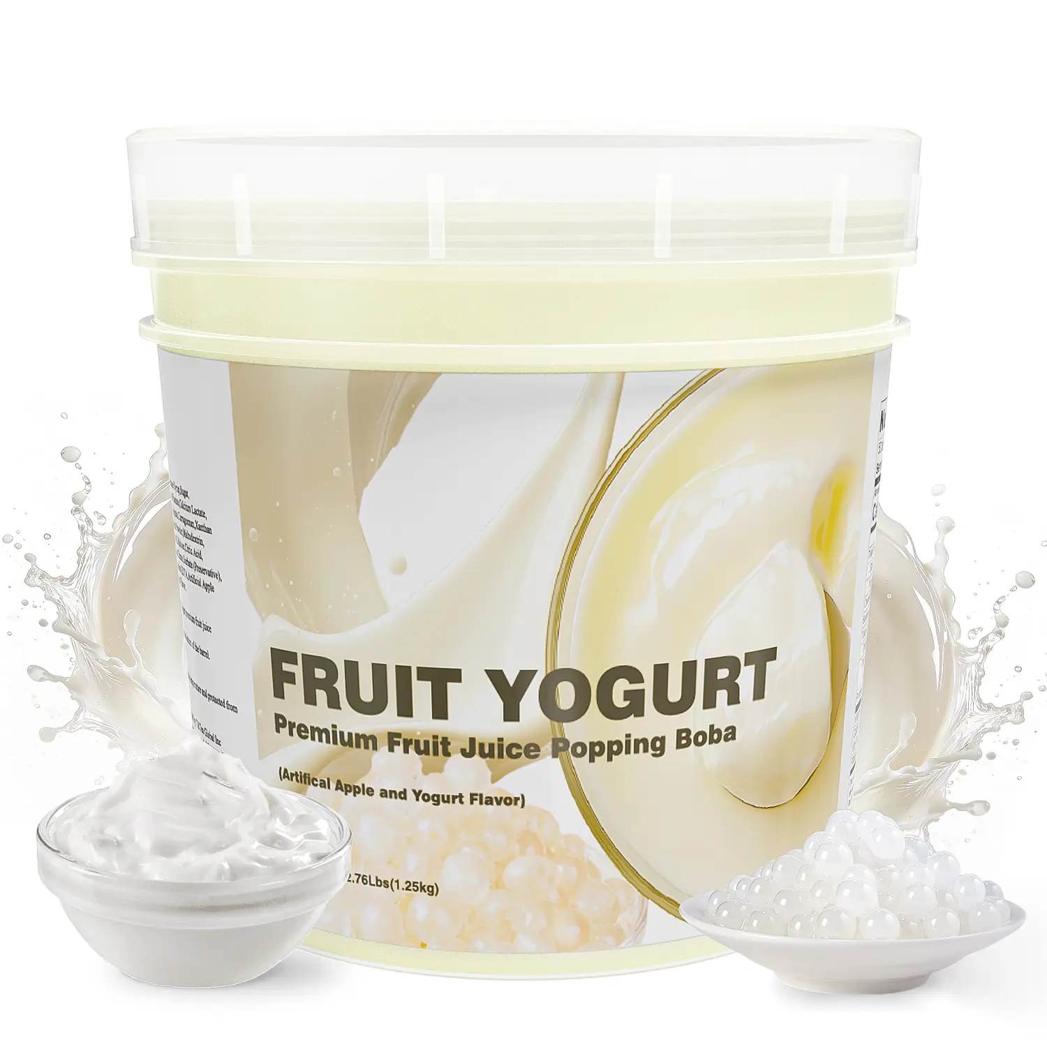 T&Tea Yogurt Popping Boba Pearls 2.76 LB,Vegan Bursting Boba Pearls for Bubble Tea, Beverages, Shakes, Desserts, Smoothies & Ice Cream Topping