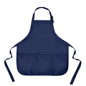 Aprons Commercial Restaurant Home Residential Bib Spun Poly Cotton - 3 Pockets Household Items Adjustable Strap White