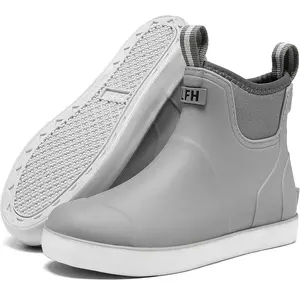 Women's Waterproof Ankle Deck Shoes, Anti-Slip Traction Walking Shoes, Durable Comfortable Rain Footwear for Outdoor Activities - Boating, Camping, Ideal for Wet Conditions, Bridal Black, Shoe