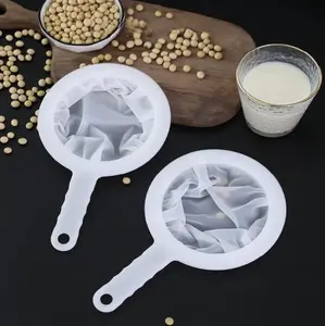 2-Pack Reusable Fine Mesh Soy Milk Filter Strainer with Handle for Effortless Soy Milk Preparation & Kitchen Liquid Separation Utensils Ideal for Home Use