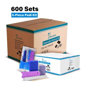 600 Sets Bulk Disposable Pedicure Kit - Salon Hygienic Callus Remover w/ Pumice Stone & Toe Separators | USA Stock for Nail Technicians