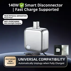 140W Physical-Disconnect Battery Guard, Anti-Overcharge Protection for Safe Overnight Charging, Smart Auto Stop Charging Protector , Universal for Phones, Laptops & Tablets, Full Battery Auto Disconnect, Overcharge Protection