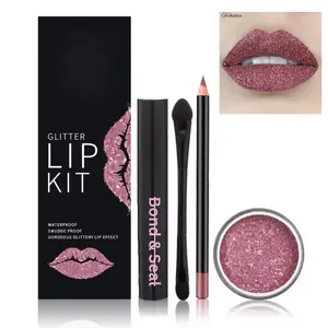Chulada Glitter Lip Kit 3 oz - Kiss-Proof & Smudge-Proof Shades, Waterproof & Drink-Proof, Cruelty-Free, Versatile Color Range - Gloss, Lipgloss Lipstick Flawless bar lip tint