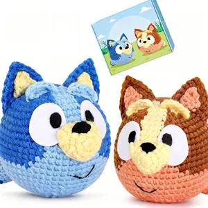 Crochetta Crochet Kit for Beginners Step-by-Step Amigurumi Crochet Video Tutorials & Pattern Booklet Included | Make Your Own Bluey & Bingo Plushie with Soft Cotton Yarn DIY Plushie Kit