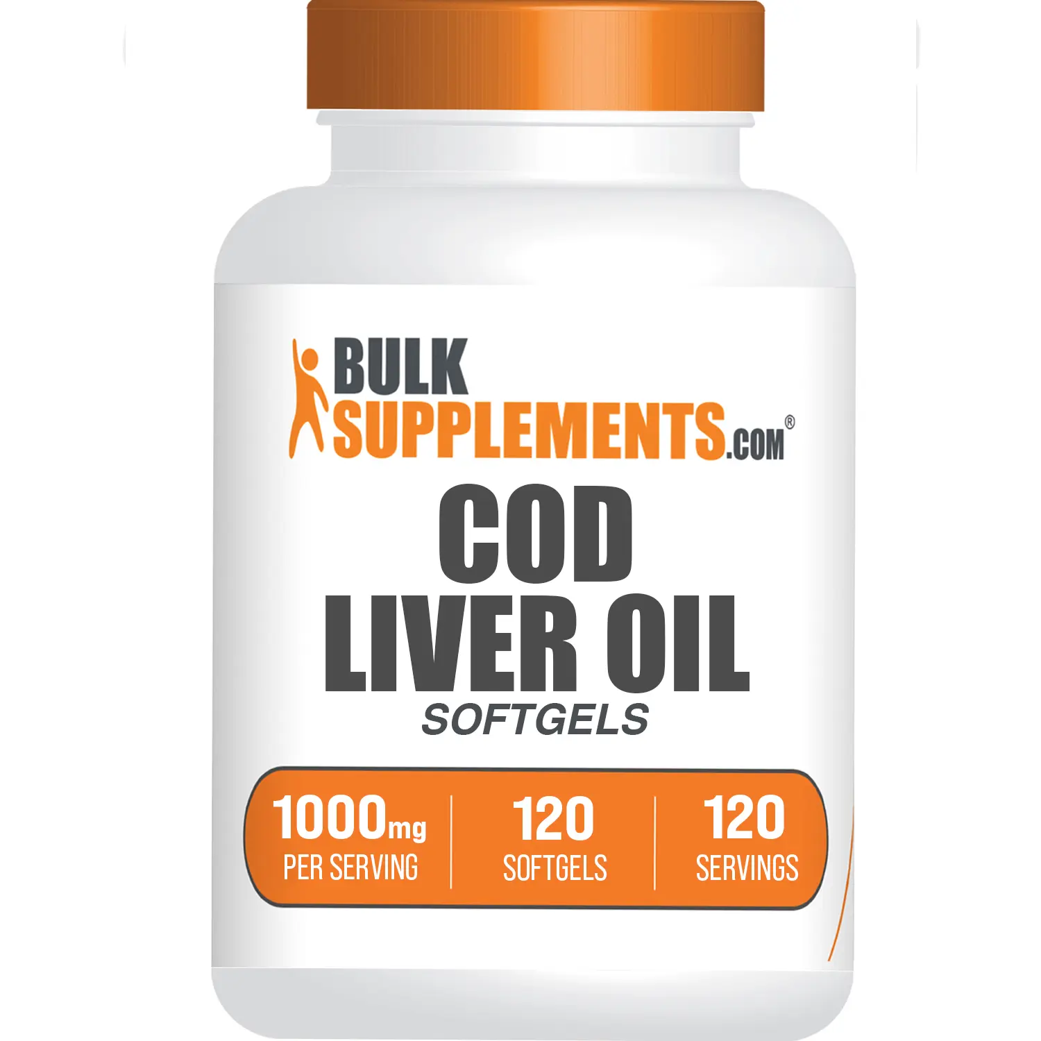 BulkSupplements Natural Cod Liver Oil Softgels - Vitamin Dietary Supplement for Skin Health, Eye Health Support - 1000mg per Serving - 120 Count - Ideal for Supplement Routine