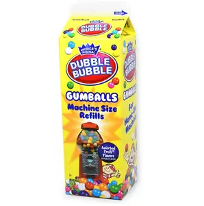 Dubble Bubble Gumball Machine Refill Carton - Bulk Bubblegum Balls - .625 Inch Assorted Gumballs for Small Mini Candy Dispenser - 20 Ounce